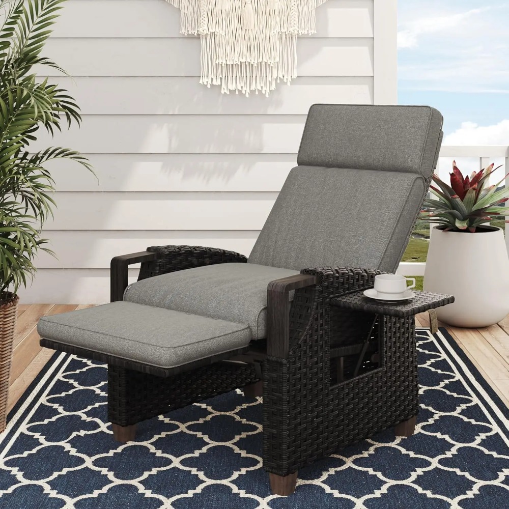 Outdoor Furniture No Cushions - Outdoor Recliner with Independent Adjustable Back