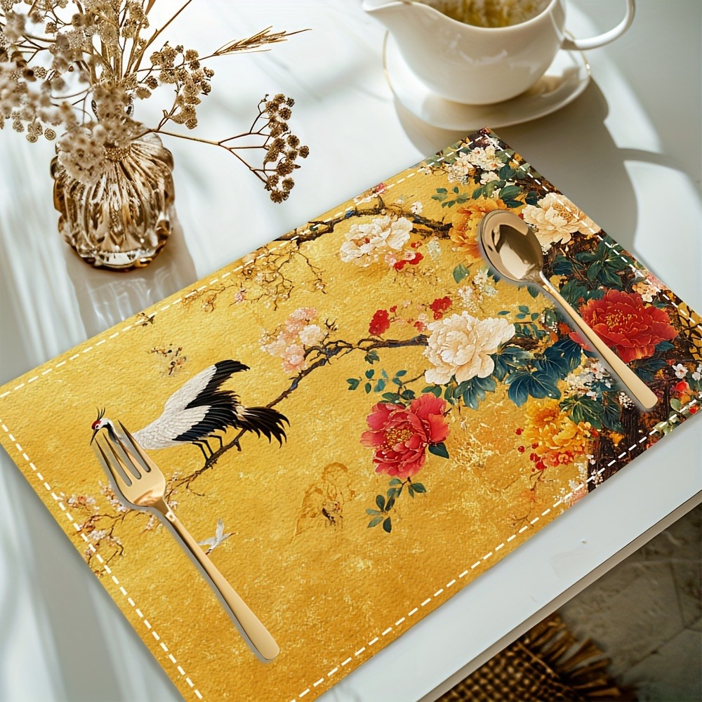 Outdoor Furniture Dining - 1/2/4pcs of Luxurious Chinese-Style Floral Crane