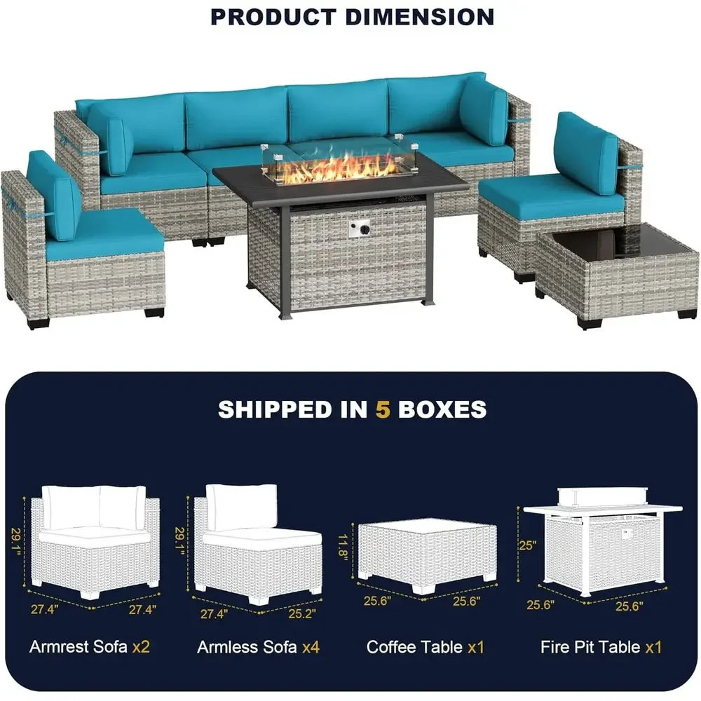 8-Piece Outdoor Patio Furnitur - đánh giá và giá Outdoor Furniture With Fire Pit