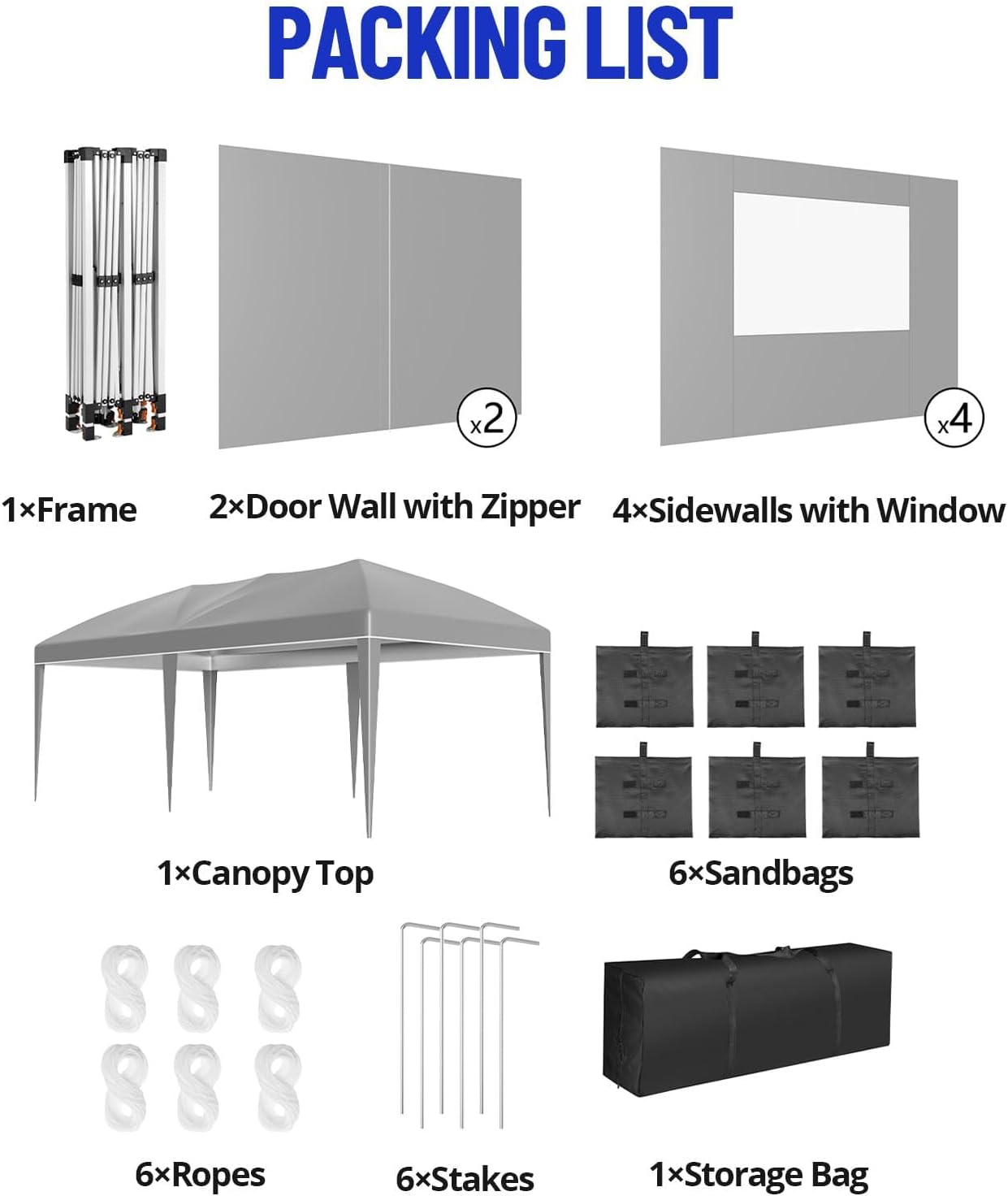 10x20ft Pop‑Up Canopy Tent w/W - đánh giá và giá Gazebo Pop Up