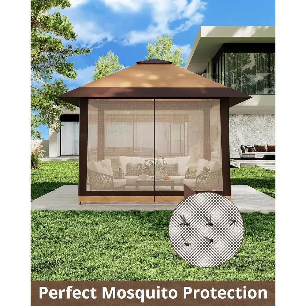 13x13 Outdoor Gazebo with Mesh - đánh giá và giá Outdoor Furniture Balcony