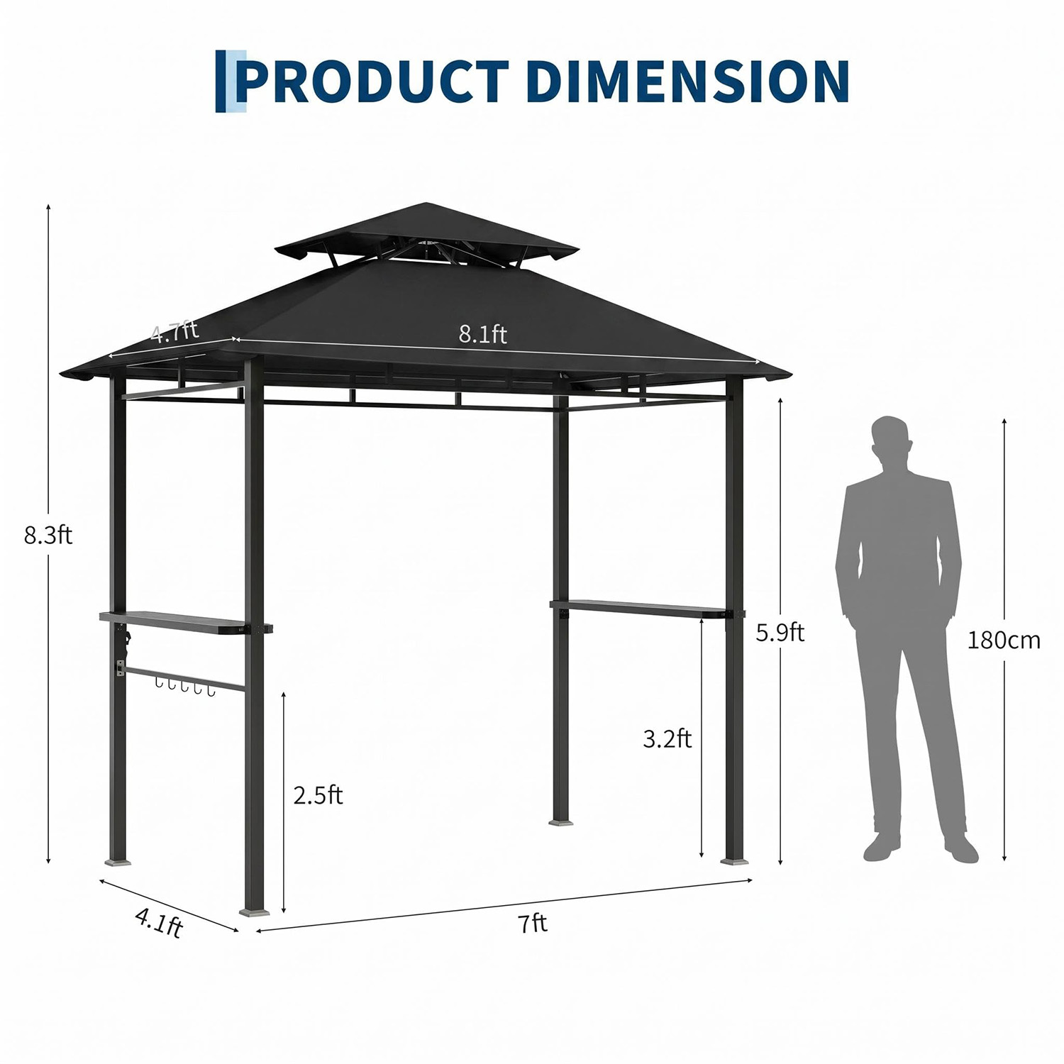 Outdoor BBQ Grill Gazebo 8x5 F - đánh giá và giá Gazebo Pop Up