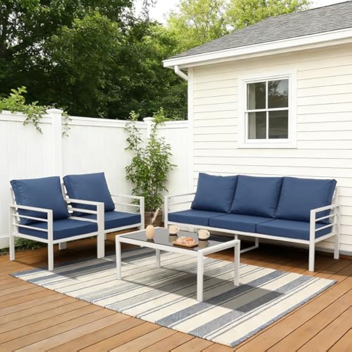 Modern Outdoor Patio Set 4 pcs - đánh giá và giá Outdoor Furniture No Cushions