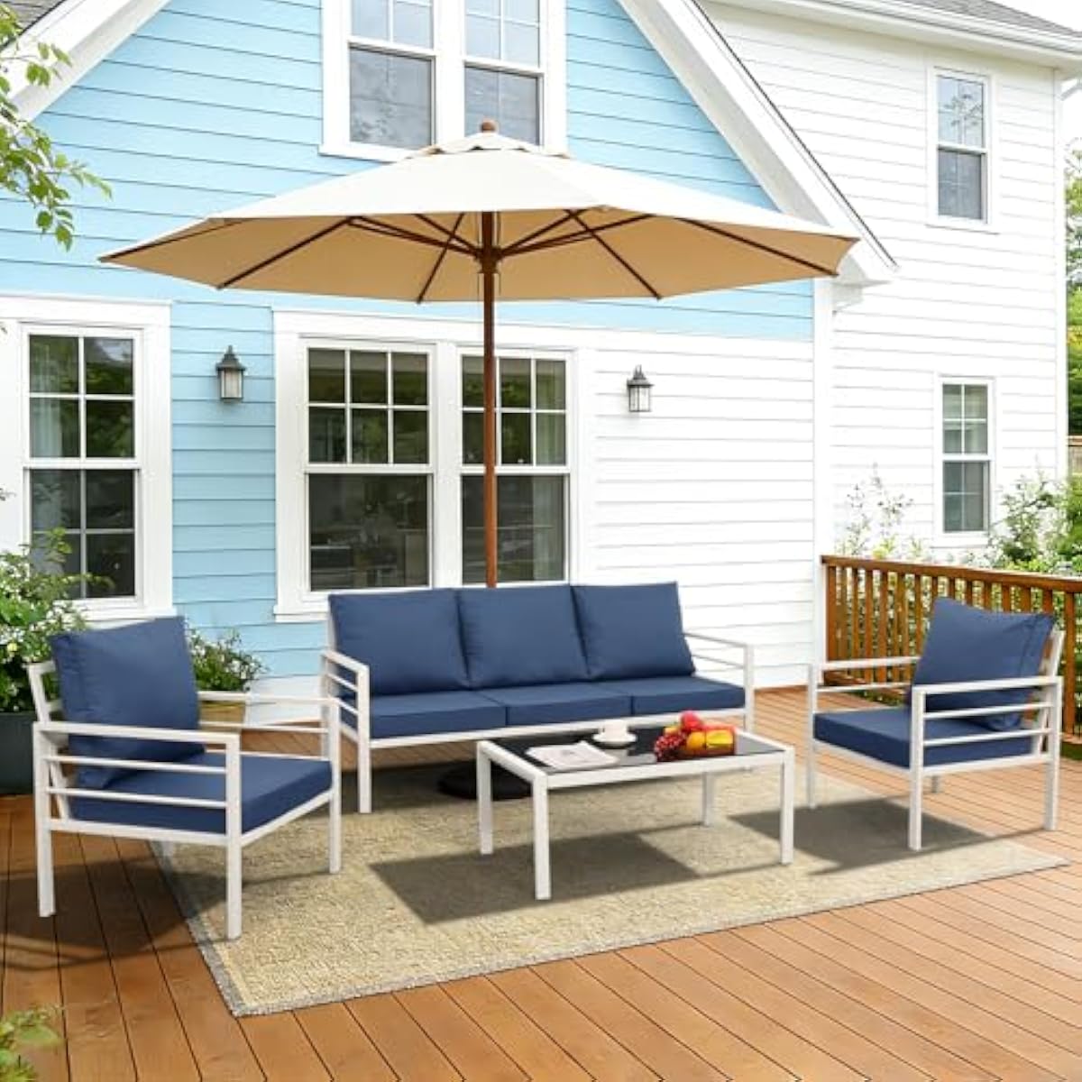 Modern Outdoor Patio Set 4 pcs - đánh giá và giá Outdoor Furniture No Cushions