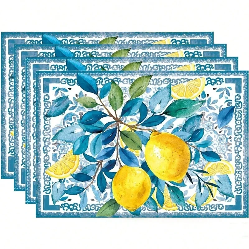 4Pcs Watercolor Blue Flower Le - đánh giá và giá Outdoor Furniture Dining