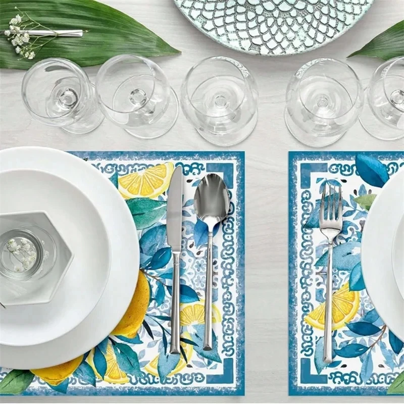 4Pcs Watercolor Blue Flower Le - đánh giá và giá Outdoor Furniture Dining