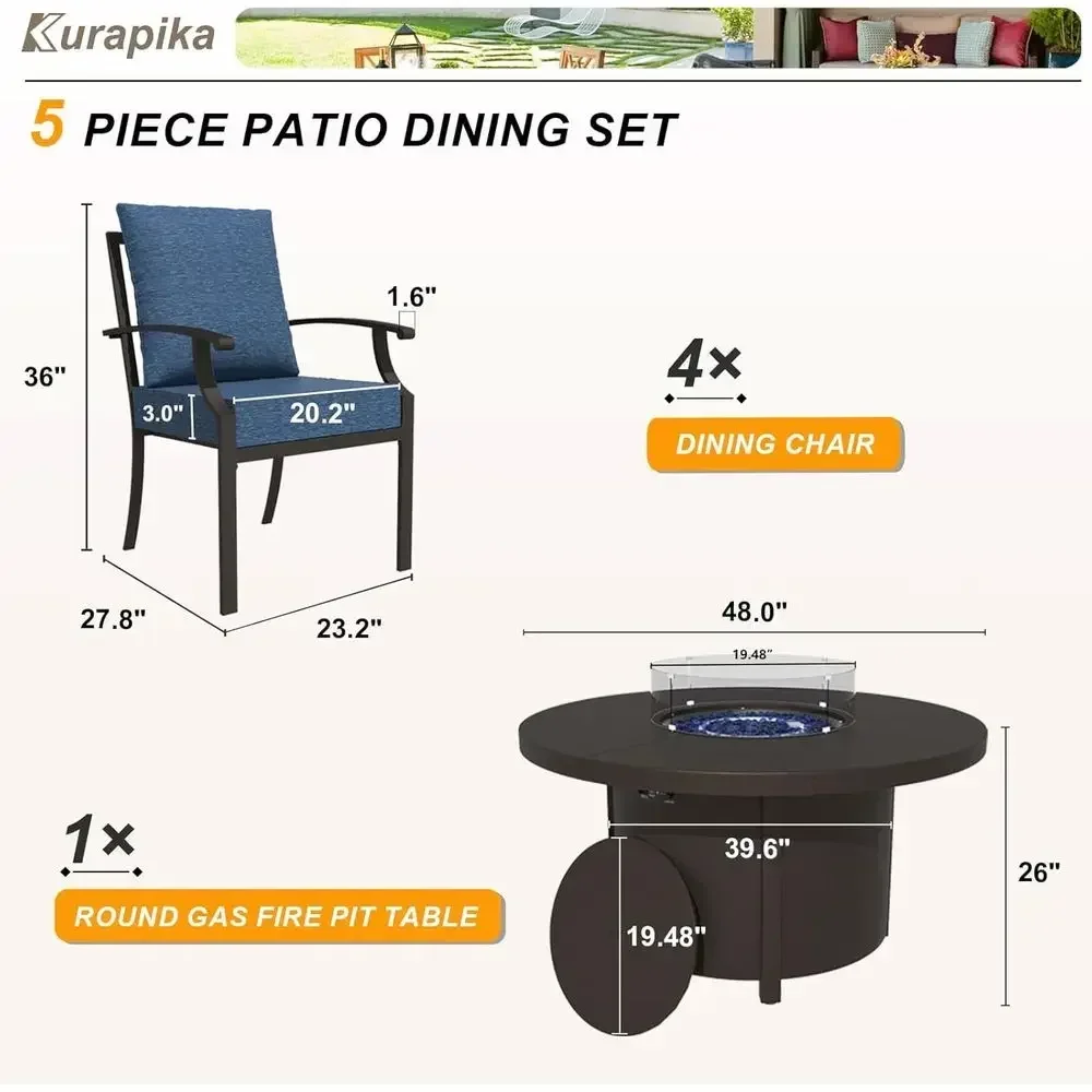 5-Piece Outdoor Patio Furnitur - đánh giá và giá Outdoor Furniture With Fire Pit