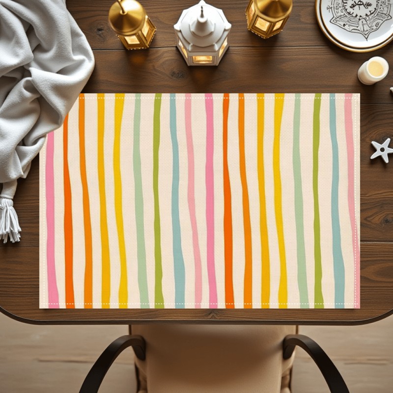 Rainbow Stripe Placemat Wavy C - đánh giá và giá Outdoor Furniture Dining