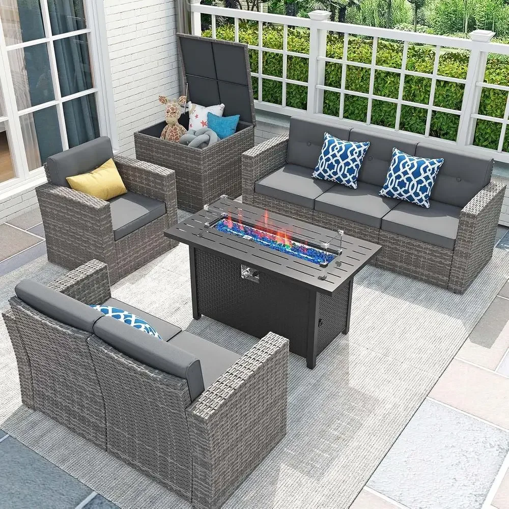 8-Piece Patio Furniture Set wi - đánh giá và giá Outdoor Furniture With Fire Pit