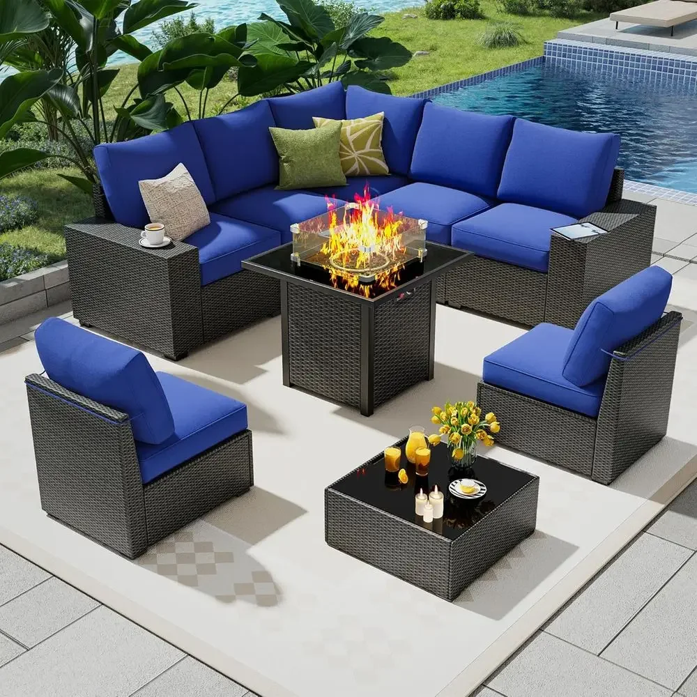 9-Piece Outdoor Patio Furnitur - đánh giá và giá Outdoor Furniture With Fire Pit