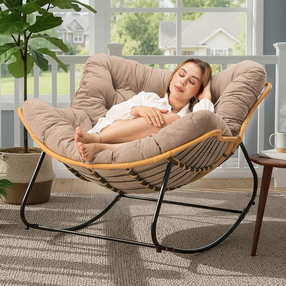 Papasan Chair with Cushion, Ov - đánh giá và giá Outdoor Furniture No Cushions