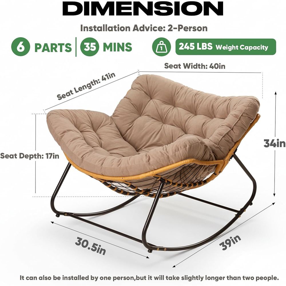 Papasan Chair with Cushion, Ov - đánh giá và giá Outdoor Furniture No Cushions