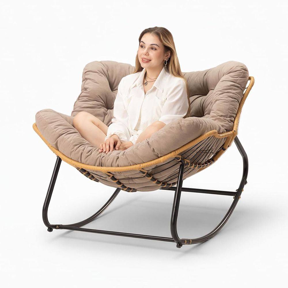 Papasan Chair with Cushion, Ov - đánh giá và giá Outdoor Furniture No Cushions