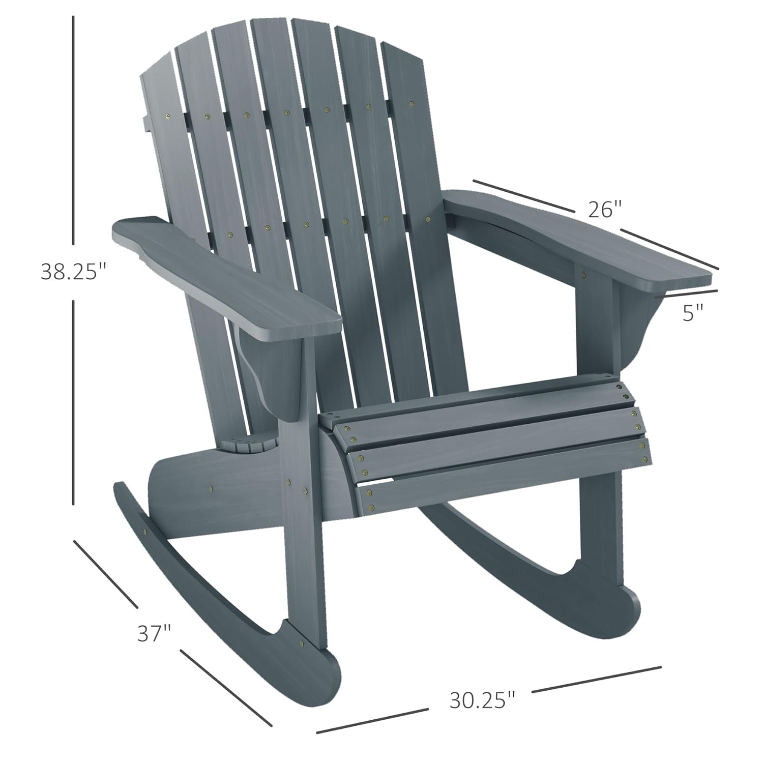 Slatted Wooden Adirondack Rock - đánh giá và giá Outdoor Furniture With Fire Pit