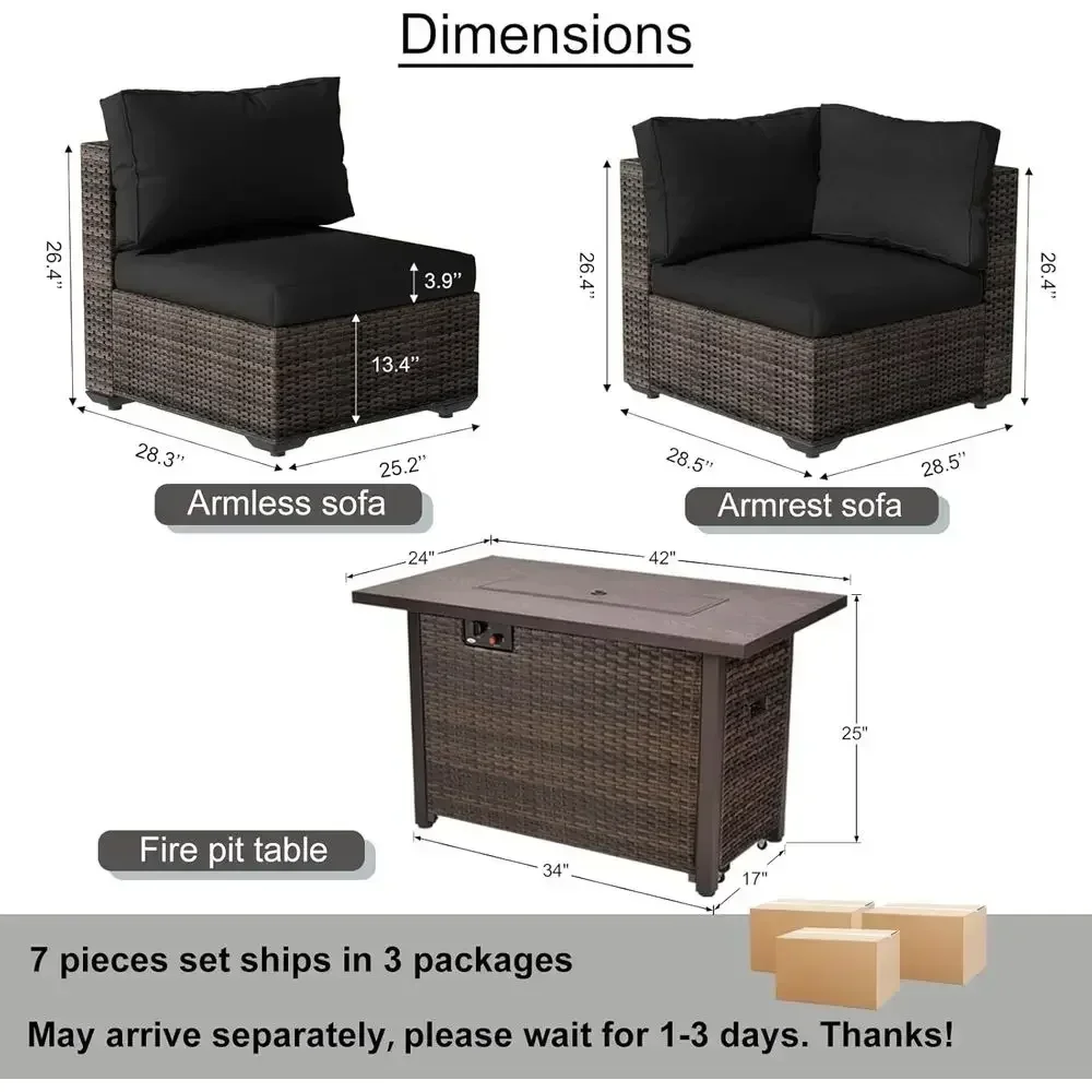 7-Piece Outdoor Patio Furnitur - đánh giá và giá Outdoor Furniture With Fire Pit