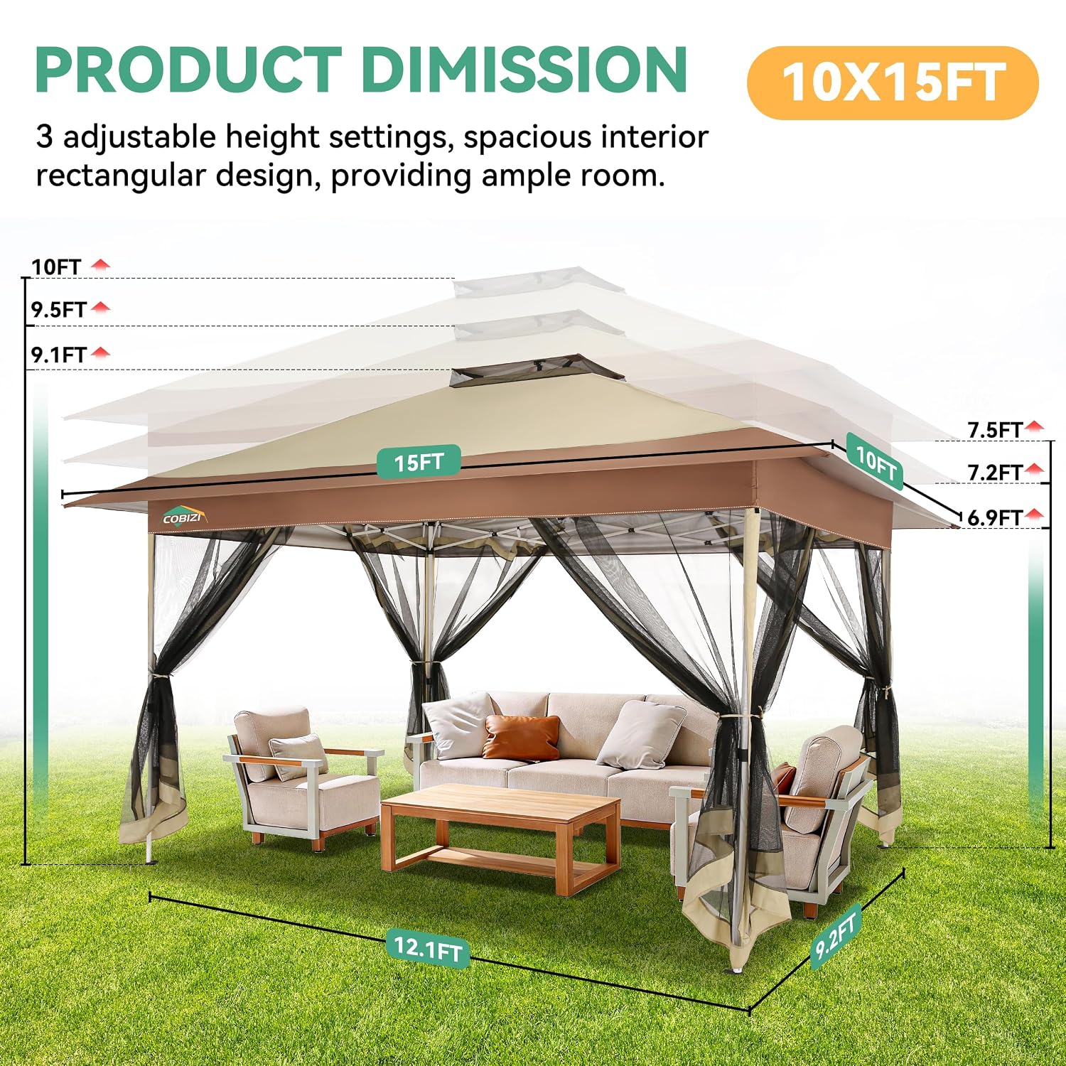 10x15 Pop up Gazebo on Clearan - đánh giá và giá Gazebo Pop Up