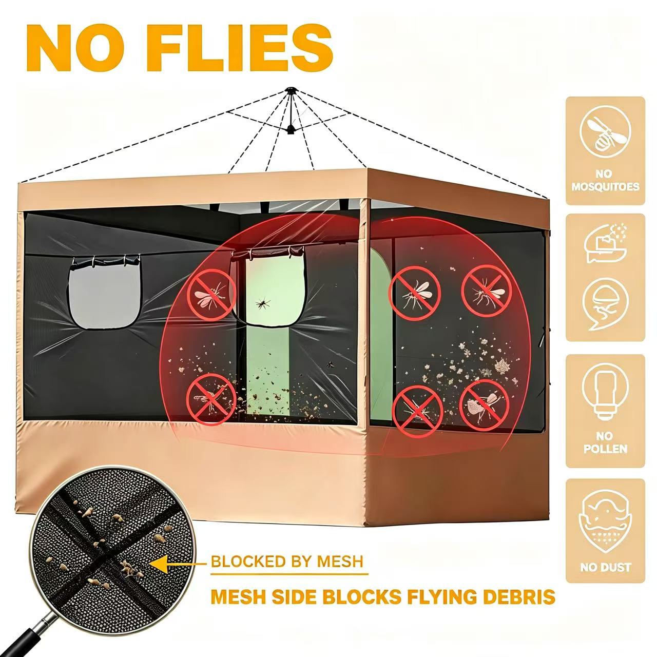 10x10ft Gazebo Mesh Side Walls - đánh giá và giá Gazebo Pop Up
